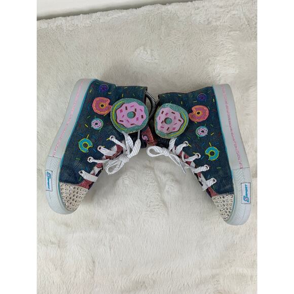Skechers Girls Size 2 Donut Crystal Star High Tops Shoes Rhinestones - Picture 5 of 8